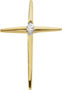 14K Gold Marquise Natural Diamond Cross Pendant