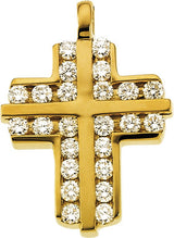 14K Gold Accented Cross Pendant II - view 2