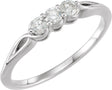 Platinum Round Natural Diamond Three-Stone Ring – 2.8-4.4mm Stones