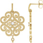 14K Gold Round Natural Diamond Granulated Earrings