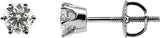 14K Gold Natural Diamond Round 6-Prong Stud Earrings II - White Gold