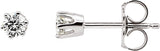 14K Gold Natural Diamond Round 6-Prong Stud Earrings – 3-6.3mm Stones - White Gold