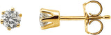 14K Gold Natural Diamond Round 6-Prong Stud Earrings III - Yellow Gold
