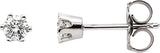 14K Gold Natural Diamond Round 6-Prong Stud Earrings III - White Gold