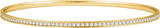 14K Gold Round Natural Diamond Bangle Bracelet - Yellow Gold
