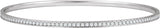 14K Gold Round Natural Diamond Bangle Bracelet - White Gold