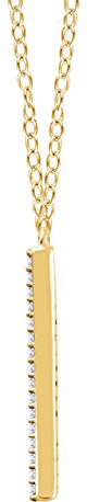 14K Gold Round Natural Diamond V Necklace - Yellow Gold - view 2