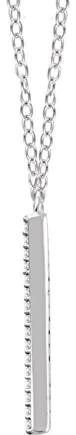 14K Gold Round Natural Diamond V Necklace - White Gold - view 2