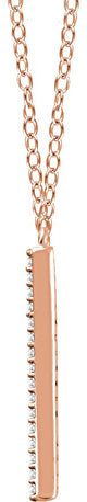 14K Gold Round Natural Diamond V Necklace - Rose Gold - view 2
