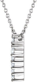 14K Gold Round Natural Diamond Heart Necklace - White Gold - view 2