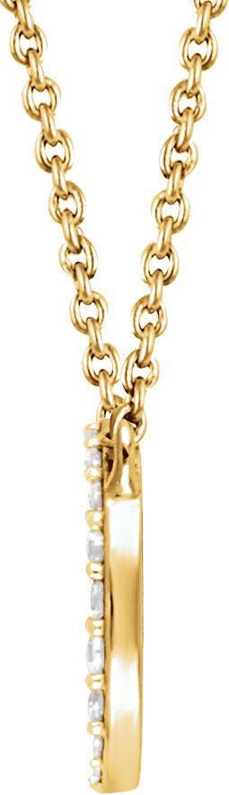 14K Gold Round Natural Diamond Cluster Necklace - Yellow Gold - view 2