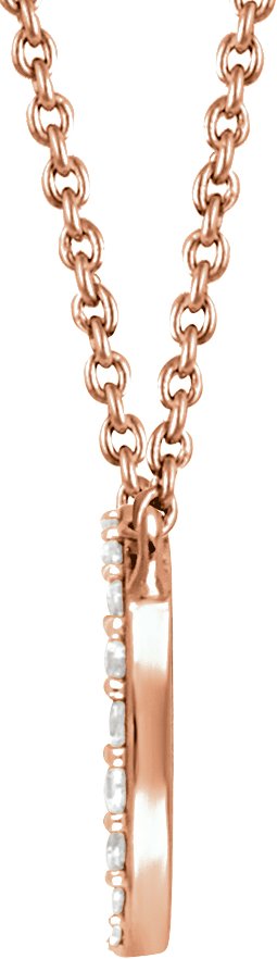 14K Gold Round Natural Diamond Cluster Necklace - Rose Gold - view 2