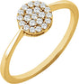 14K Gold Round Natural Diamond Cluster Ring – 1.2mm Stones - Yellow Gold