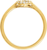 14K Gold Round Natural Diamond Cluster Ring – 1.2mm Stones - Yellow Gold - view 2
