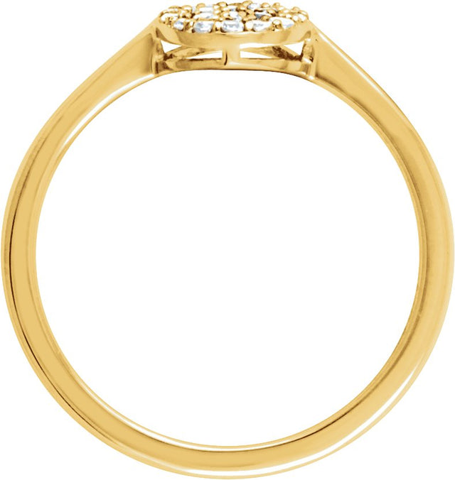 14K Gold Round Natural Diamond Cluster Ring – 1.2mm Stones - Yellow Gold - view 2