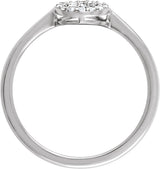 14K Gold Round Natural Diamond Cluster Ring – 1.2mm Stones - White Gold - view 2