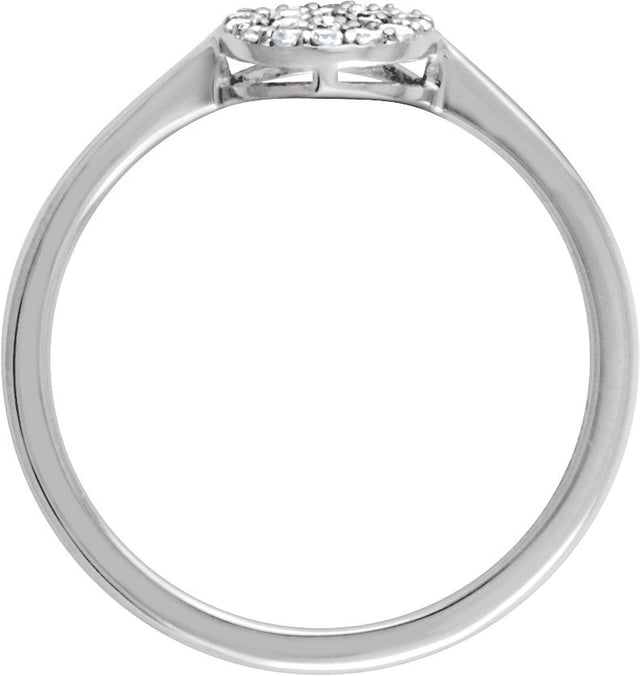 14K Gold Round Natural Diamond Cluster Ring – 1.2mm Stones - White Gold - view 2