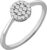14K Gold Round Natural Diamond Cluster Ring – 1.2mm Stones - White Gold