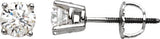 Platinum Natural Diamond Round 4-Prong Stud Earrings – 2.8-6.3mm Stones