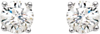 Platinum Natural Diamond Round 4-Prong Stud Earrings – 2.8-6.3mm Stones - view 2