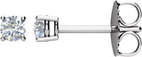 14K Gold Natural Diamond Round 4-Prong Stud Earrings – 3-5.2mm Stones - White Gold