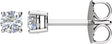 14K Gold Natural Diamond Round 4-Prong Stud Earrings – 3-3.4mm Stones - White Gold