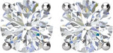 14K Gold Natural Diamond Round 4-Prong Stud Earrings – 3.9-5.75mm Stones - White Gold - view 2