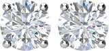 14K Gold Natural Diamond Round 4-Prong Stud Earrings – 3.9-5.75mm Stones - White Gold - view 2