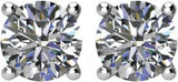 Platinum Natural Diamond Round 4-Prong Stud Earrings - view 2
