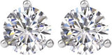 14K Gold Natural Diamond Round 3-Prong Cocktail-Style Stud Earrings II - White Gold