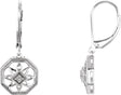 14K Gold Round Natural Diamond Granulated Filigree Earrings – 1.7mm Stones