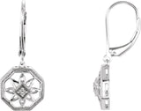 14K Gold Round Natural Diamond Granulated Filigree Earrings – 1.7mm Stones