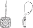 14K Gold Round Natural Diamond Granulated Filigree Earrings – 1.6mm Stones