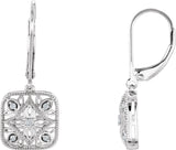14K Gold Round Natural Diamond Granulated Filigree Earrings – 1.6mm Stones