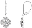 14K Gold Natural Diamond Filigree Earrings