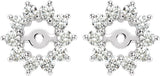14K Gold Natural Diamond Halo-Style Earring Jackets IV - White Gold