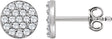 14K Gold Round Natural Diamond Cluster Earrings II - White Gold