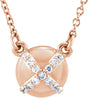 14K Gold X Necklace - Rose Gold