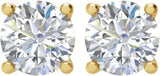 14K Gold Natural Diamond Round 4-Prong Stud Earrings – 3.9-5.75mm Stones - Yellow Gold - view 2