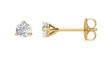 14K Gold Natural Diamond Round 3-Prong Cocktail-Style Stud Earrings – up to 1 1/2 CTW - Yellow Gold