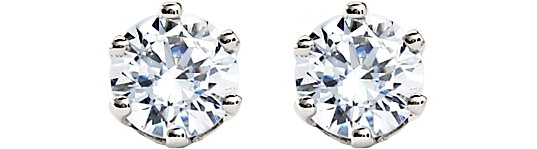 14K Gold Natural Diamond Round 6-Prong Stud Earrings – 3-6.3mm Stones - White Gold - view 2