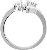 14K Gold Round Natural Diamond Accented Right Hand Ring – 3mm Stones - view 3
