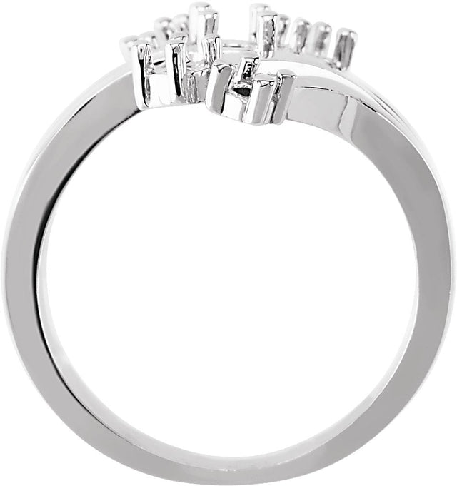 14K Gold Round Natural Diamond Accented Right Hand Ring – 3mm Stones - view 3