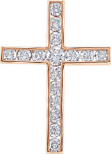 14K Gold Cross Pendant – 17.5x12.6mm - Rose Gold