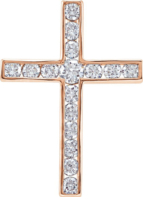 14K Gold Cross Pendant – 17.5x12.6mm - Rose Gold