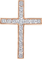 14K Gold Cross Pendant – 17.5x12.6mm - Rose Gold