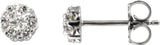 14K Gold Round Natural Diamond Cluster Earrings VII - White Gold