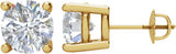 14K Gold Natural Diamond Round 4-Prong Stud Earrings – 2.8-6.3mm Stones - Yellow Gold