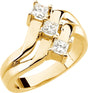 14K Gold Square Natural Diamond Accented Right Hand Ring – 3.25x3.25mm
