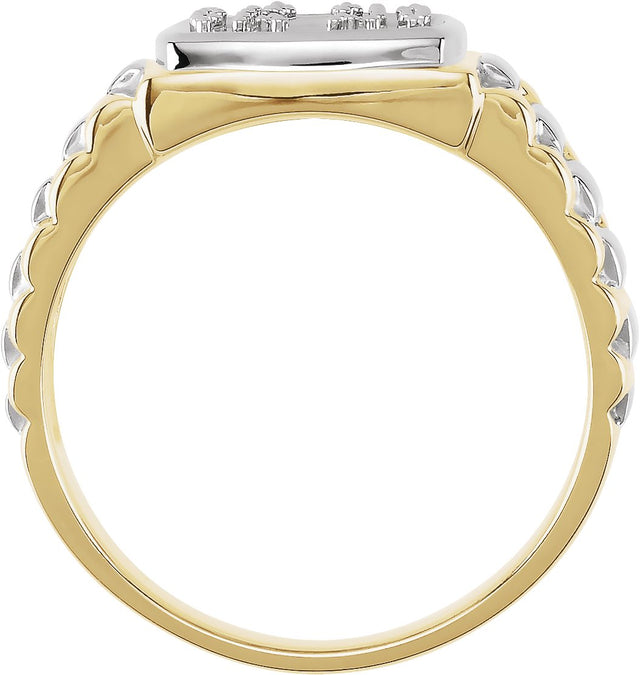 14K Gold Round Natural Diamond Cluster Ring – 2.8mm Stones - view 4